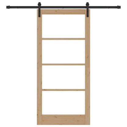 vidaXL Sliding Door ORKDAL Natural and Black 93 x 202 cm