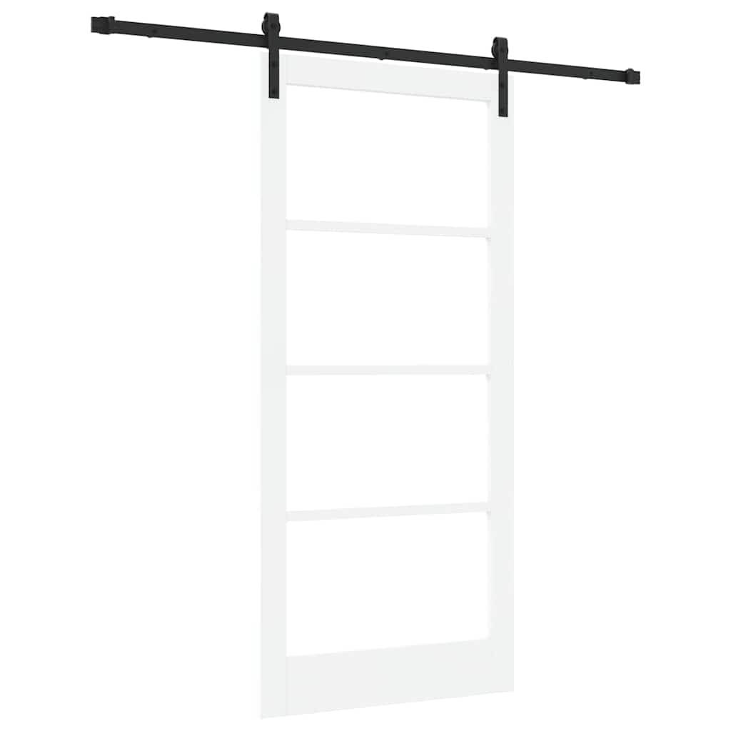 vidaXL Sliding Door ORKDAL White and Black 93 x 202 cm
