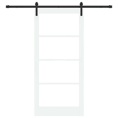 vidaXL Sliding Door ORKDAL White and Black 93 x 202 cm