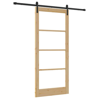 vidaXL Sliding Door ORKDAL Natural and Black 93 x 211 cm