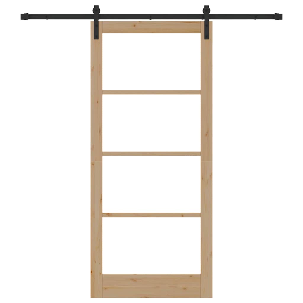 vidaXL Sliding Door ORKDAL Natural and Black 93 x 211 cm