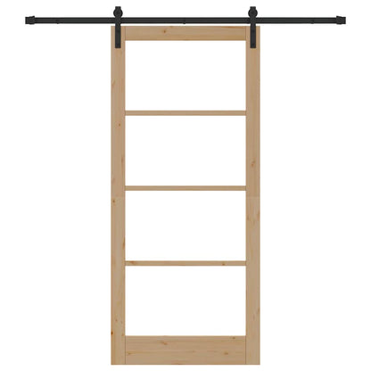 vidaXL Sliding Door ORKDAL Natural and Black 93 x 211 cm