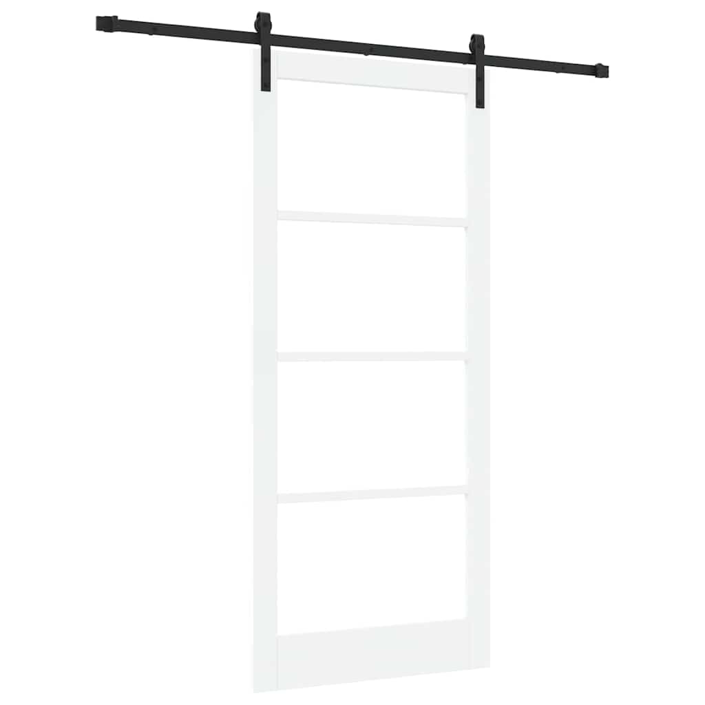 vidaXL Sliding Door ORKDAL White and Black 93 x 211 cm