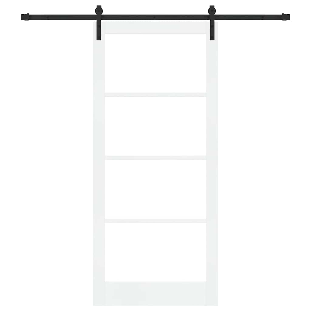 vidaXL Sliding Door ORKDAL White and Black 93 x 211 cm