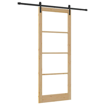 vidaXL Sliding Door ORKDAL Natural and Black 93 x 232 cm