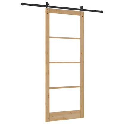 vidaXL Sliding Door ORKDAL Natural and Black 93 x 232 cm