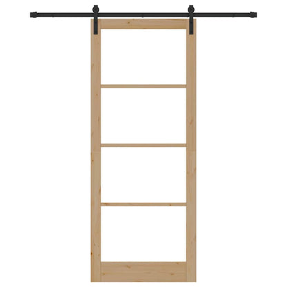 vidaXL Sliding Door ORKDAL Natural and Black 93 x 232 cm