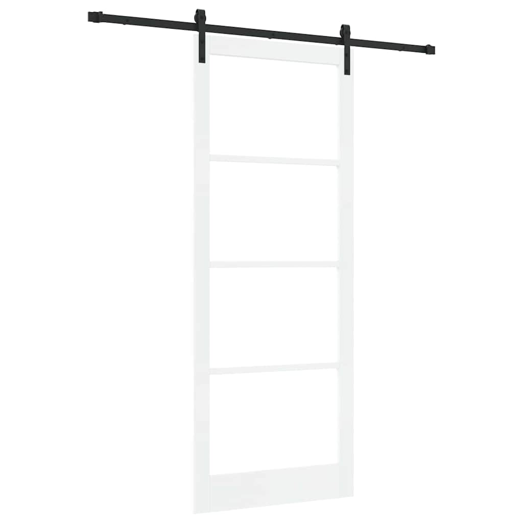 vidaXL Sliding Door ORKDAL White and Black 93 x 232 cm