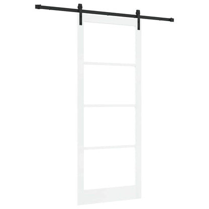 vidaXL Sliding Door ORKDAL White and Black 93 x 232 cm