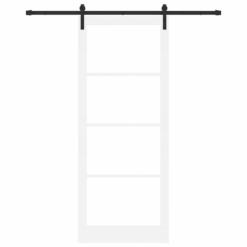 vidaXL Sliding Door ORKDAL White and Black 93 x 232 cm