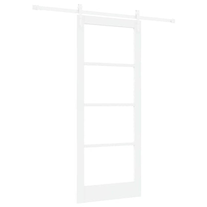 vidaXL Sliding Door ORKDAL White 83 x 202 cm Solid Pine Wood and Glass
