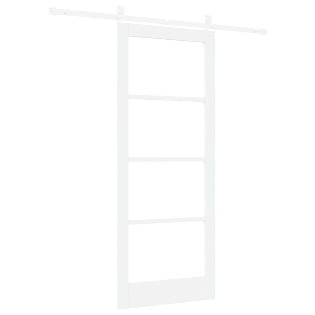 vidaXL Sliding Door ORKDAL White 83 x 202 cm Solid Pine Wood and Glass