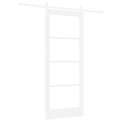 vidaXL Sliding Door ORKDAL White 83 x 202 cm Solid Pine Wood and Glass