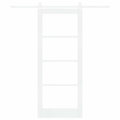 vidaXL Sliding Door ORKDAL White 83 x 202 cm Solid Pine Wood and Glass