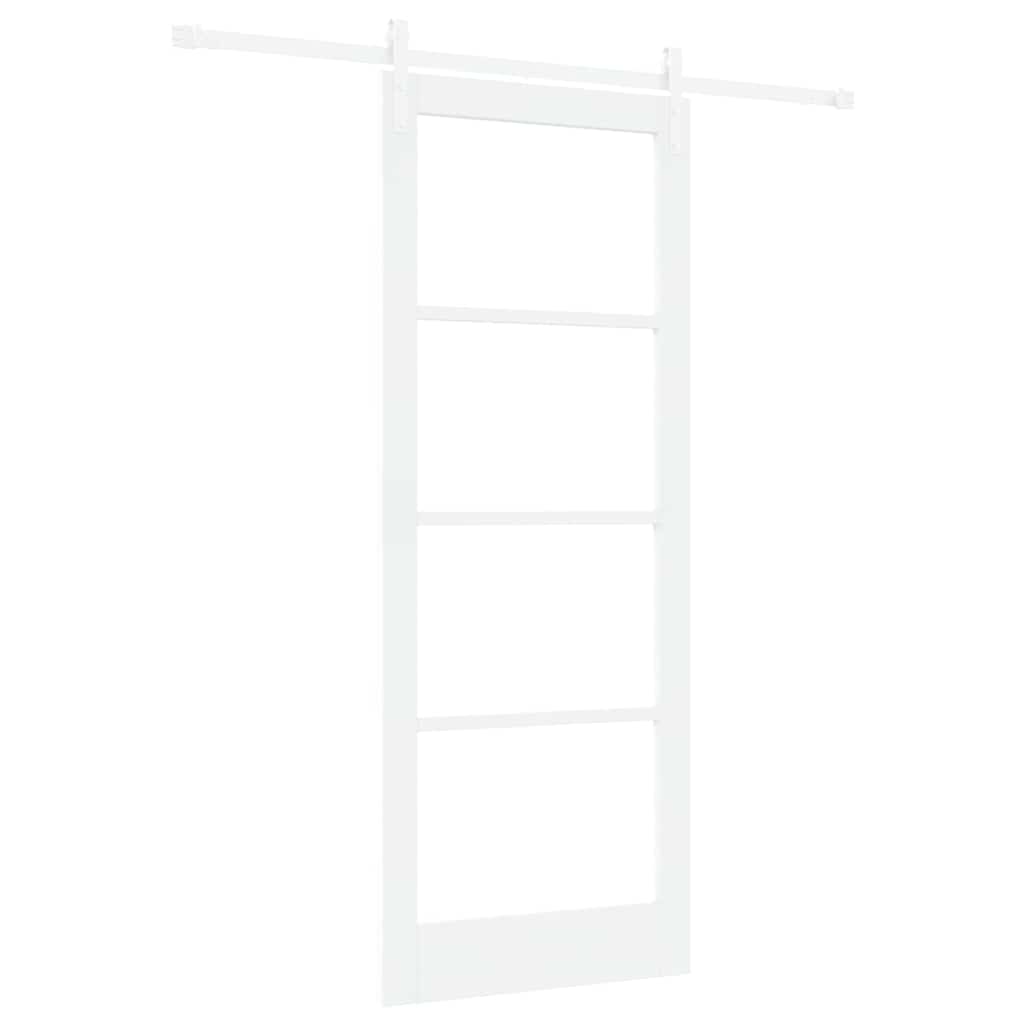 vidaXL Sliding Door ORKDAL White 83 x 211 cm Solid Pine Wood and Glass