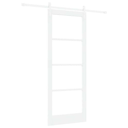 vidaXL Sliding Door ORKDAL White 83 x 211 cm Solid Pine Wood and Glass