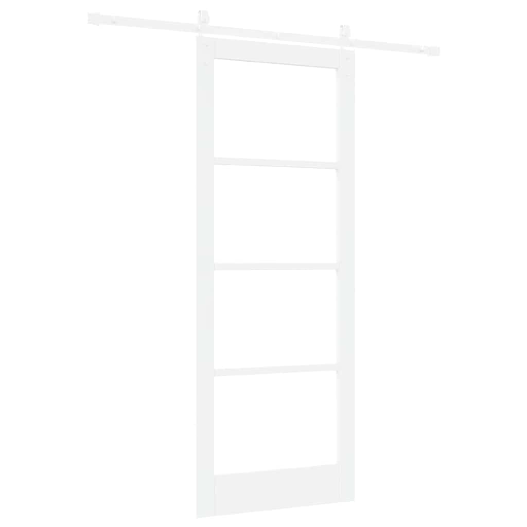 vidaXL Sliding Door ORKDAL White 83 x 211 cm Solid Pine Wood and Glass