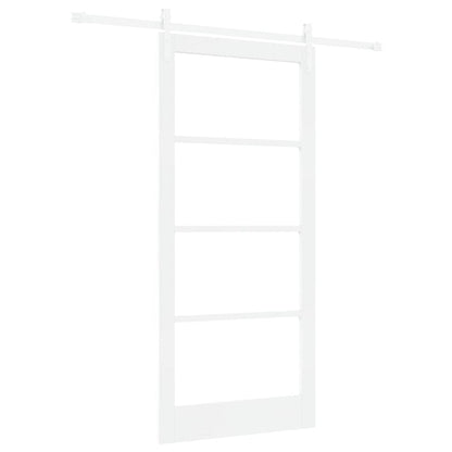 vidaXL Sliding Door ORKDAL White 93 x 202 cm Solid Pine Wood and Glass