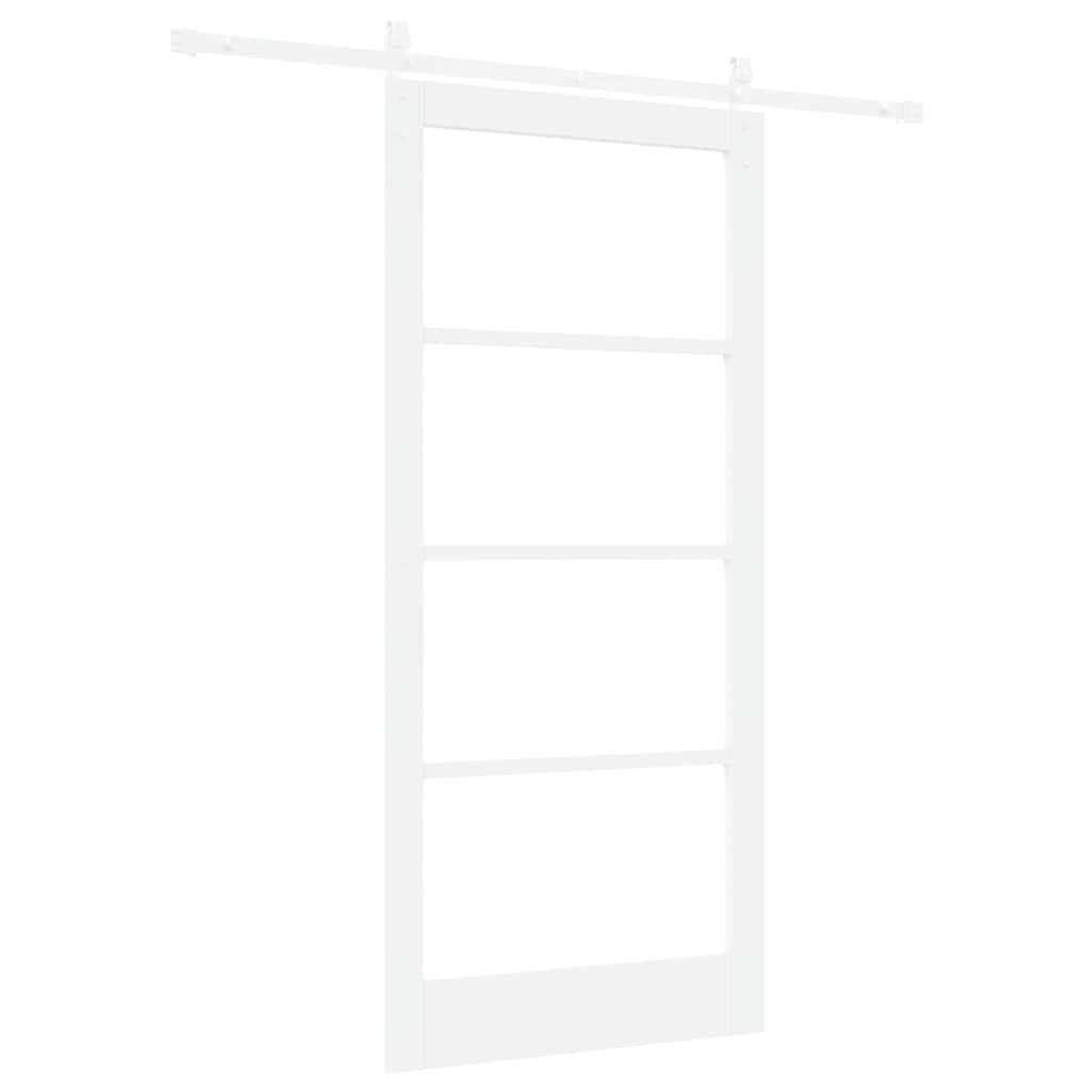 vidaXL Sliding Door ORKDAL White 93 x 202 cm Solid Pine Wood and Glass