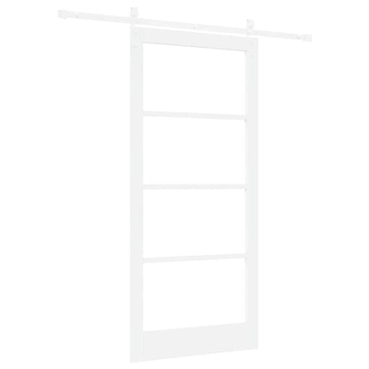 vidaXL Sliding Door ORKDAL White 93 x 202 cm Solid Pine Wood and Glass