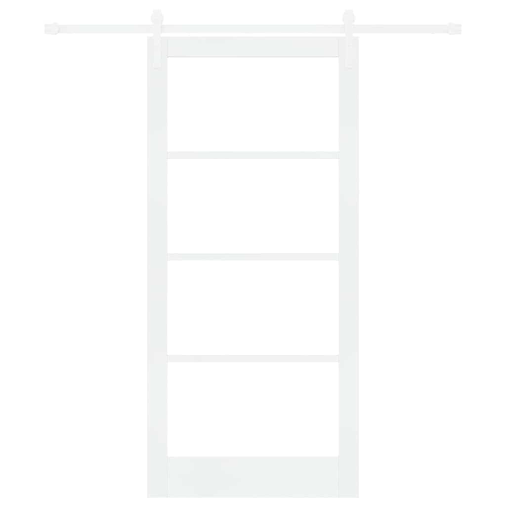 vidaXL Sliding Door ORKDAL White 93 x 202 cm Solid Pine Wood and Glass