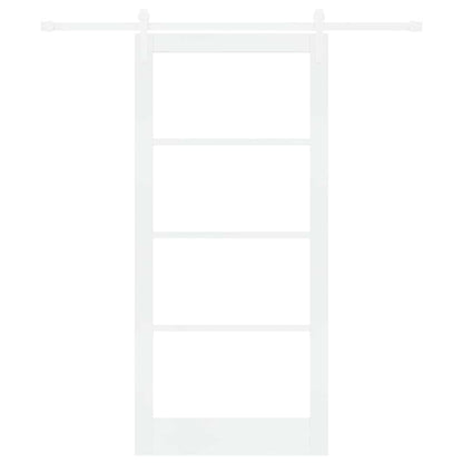 vidaXL Sliding Door ORKDAL White 93 x 202 cm Solid Pine Wood and Glass