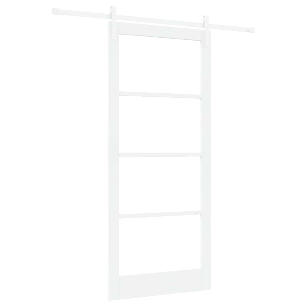 vidaXL Sliding Door ORKDAL White 93 x 211 cm Solid Pine Wood and Glass
