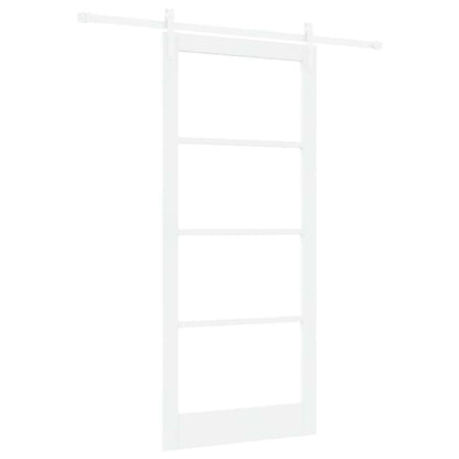 vidaXL Sliding Door ORKDAL White 93 x 211 cm Solid Pine Wood and Glass