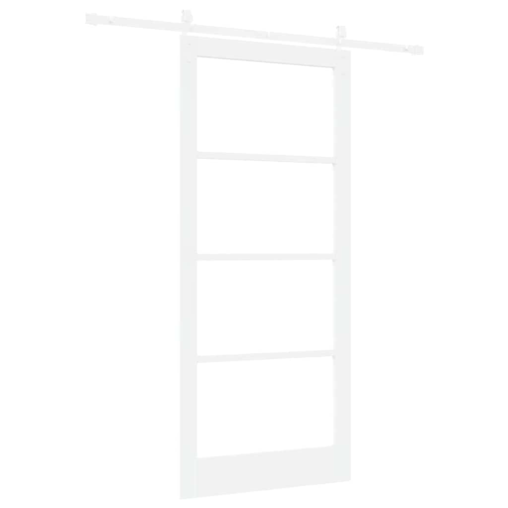 vidaXL Sliding Door ORKDAL White 93 x 211 cm Solid Pine Wood and Glass