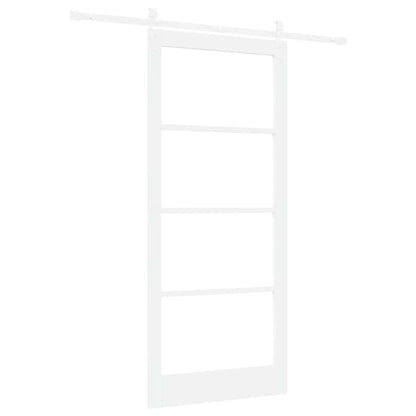 vidaXL Sliding Door ORKDAL White 93 x 211 cm Solid Pine Wood and Glass