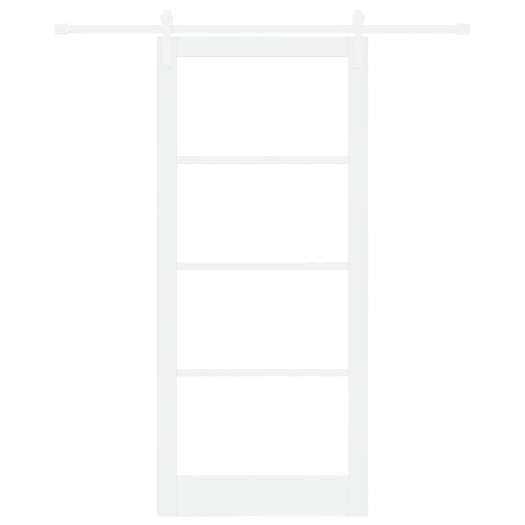 vidaXL Sliding Door ORKDAL White 93 x 211 cm Solid Pine Wood and Glass