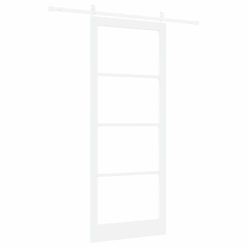 vidaXL Sliding Door ORKDAL White 93 x 232 cm Solid Pine Wood and Glass