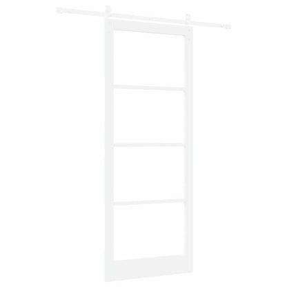 vidaXL Sliding Door ORKDAL White 93 x 232 cm Solid Pine Wood and Glass