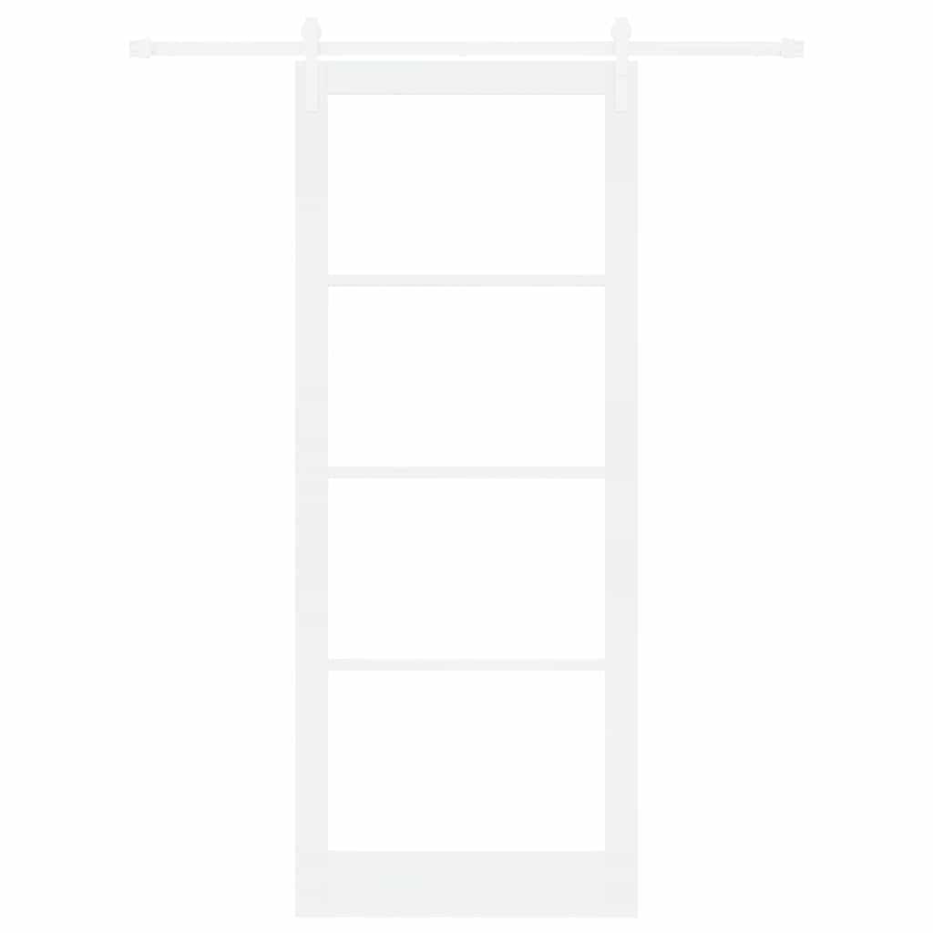 vidaXL Sliding Door ORKDAL White 93 x 232 cm Solid Pine Wood and Glass