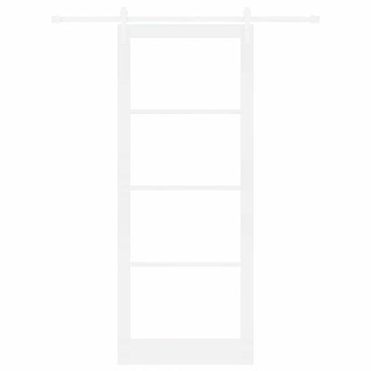vidaXL Sliding Door ORKDAL White 93 x 232 cm Solid Pine Wood and Glass