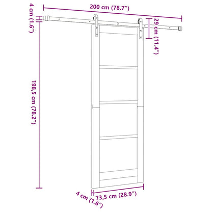 vidaXL Sliding Door ORKDAL Natural 73.5 x 198.5 cm