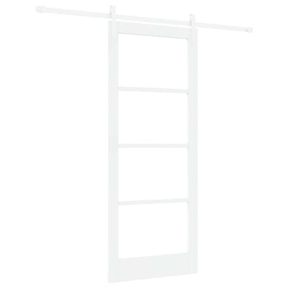 vidaXL Sliding Door ORKDAL White 83 x 202 cm Solid Pine Wood and Glass