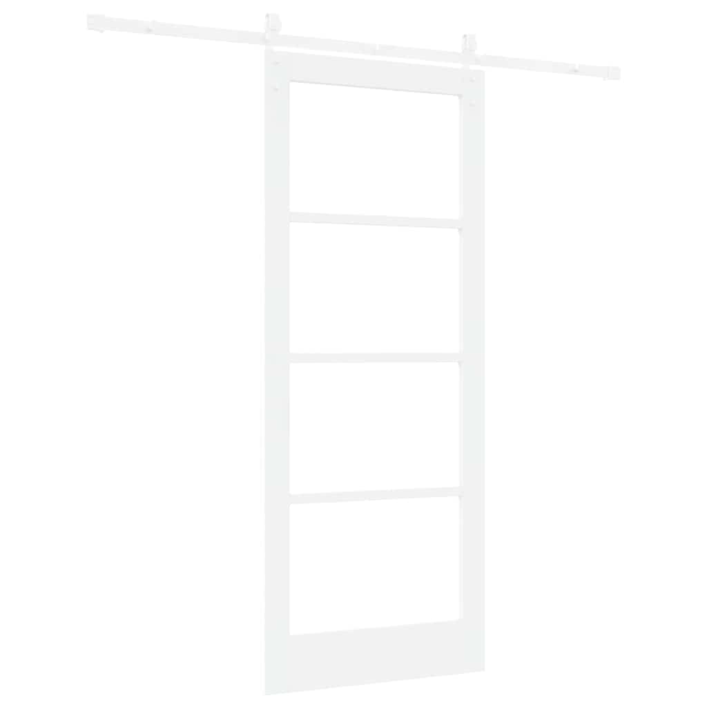 vidaXL Sliding Door ORKDAL White 83 x 202 cm Solid Pine Wood and Glass