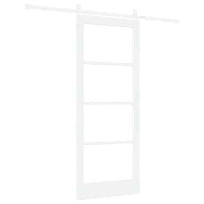 vidaXL Sliding Door ORKDAL White 83 x 202 cm Solid Pine Wood and Glass