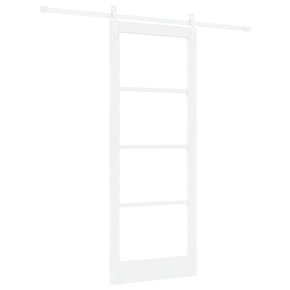 vidaXL Sliding Door ORKDAL White 83 x 211 cm Solid Pine Wood and Glass