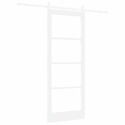 vidaXL Sliding Door ORKDAL White 83 x 211 cm Solid Pine Wood and Glass