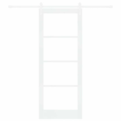 vidaXL Sliding Door ORKDAL White 83 x 211 cm Solid Pine Wood and Glass