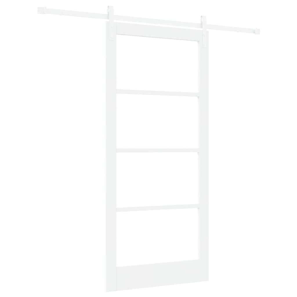 vidaXL Sliding Door ORKDAL White 93 x 202 cm Solid Pine Wood and Glass