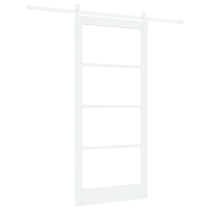 vidaXL Sliding Door ORKDAL White 93 x 202 cm Solid Pine Wood and Glass