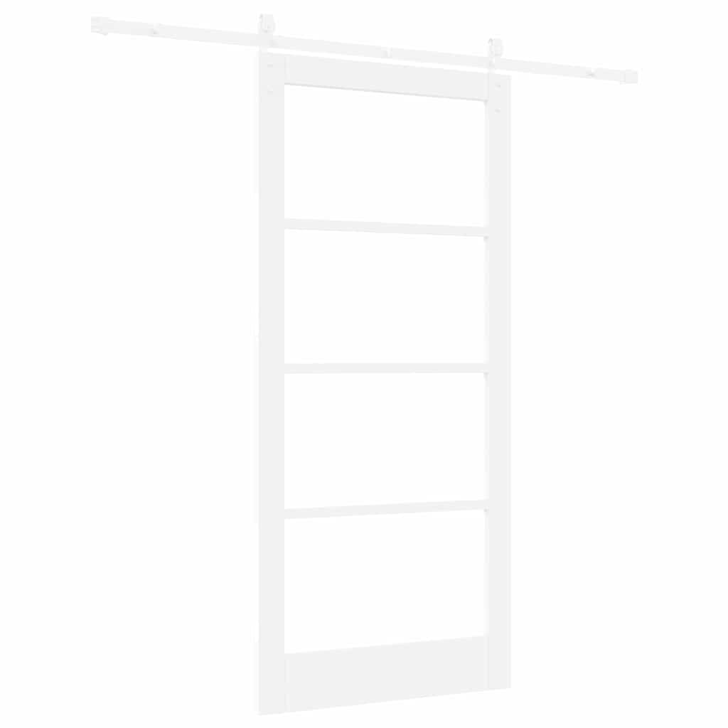 vidaXL Sliding Door ORKDAL White 93 x 202 cm Solid Pine Wood and Glass