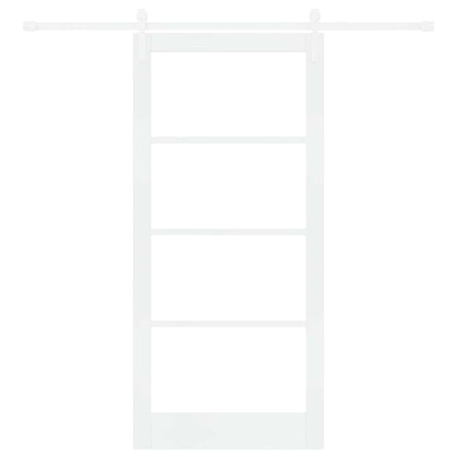 vidaXL Sliding Door ORKDAL White 93 x 202 cm Solid Pine Wood and Glass