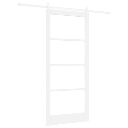 vidaXL Sliding Door ORKDAL White 93 x 211 cm Solid Pine Wood and Glass