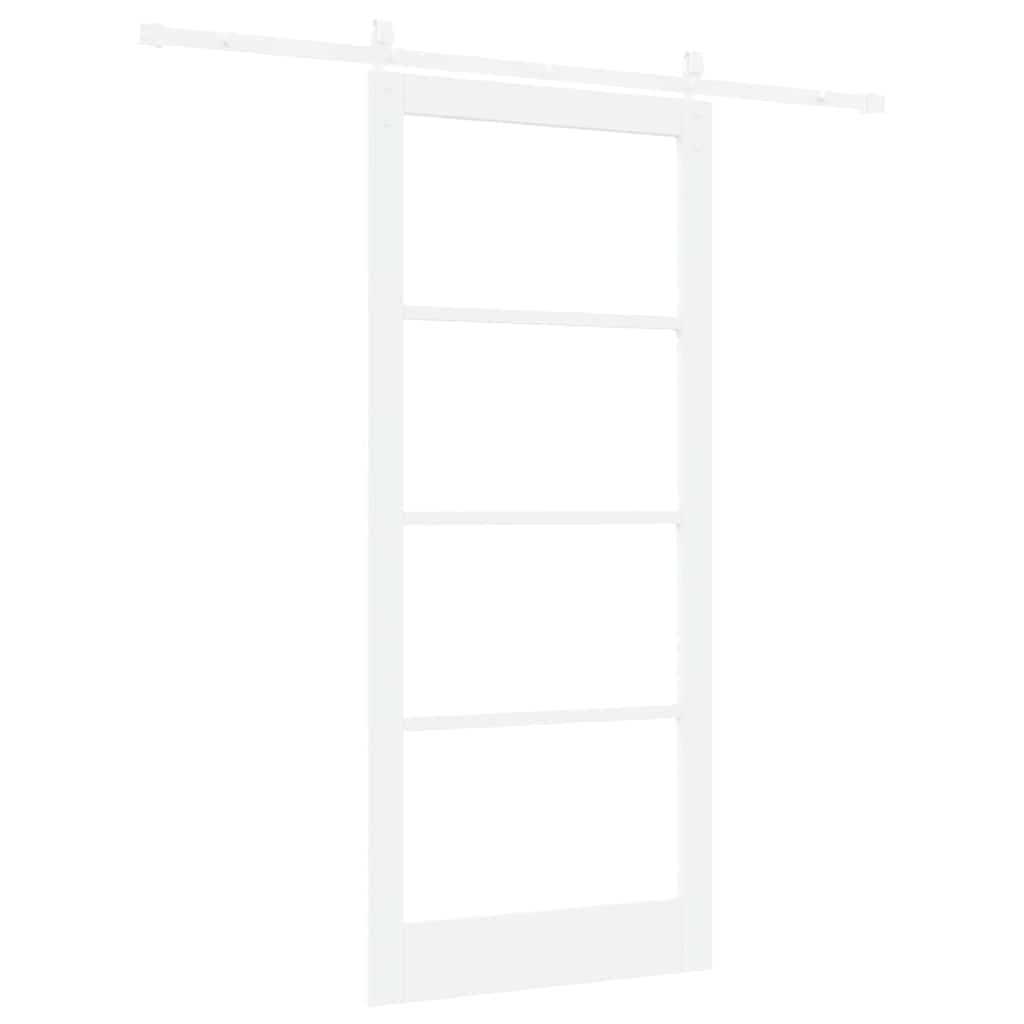 vidaXL Sliding Door ORKDAL White 93 x 211 cm Solid Pine Wood and Glass