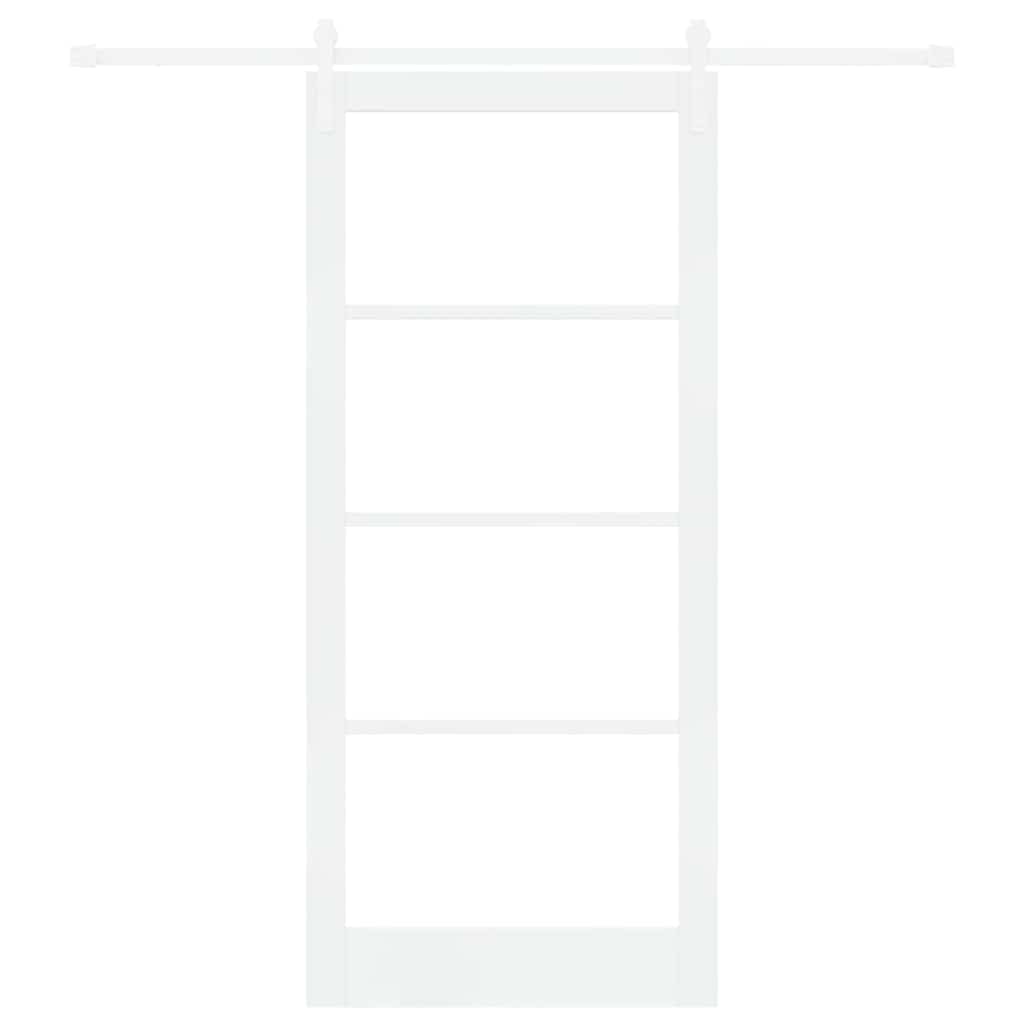 vidaXL Sliding Door ORKDAL White 93 x 211 cm Solid Pine Wood and Glass