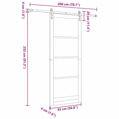 vidaXL Sliding Door ORKDAL Natural 93 x 232 cm